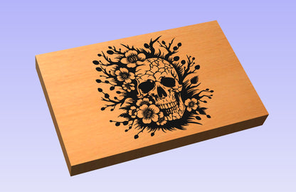 Floral Skull 19*12" CNC inlay plan