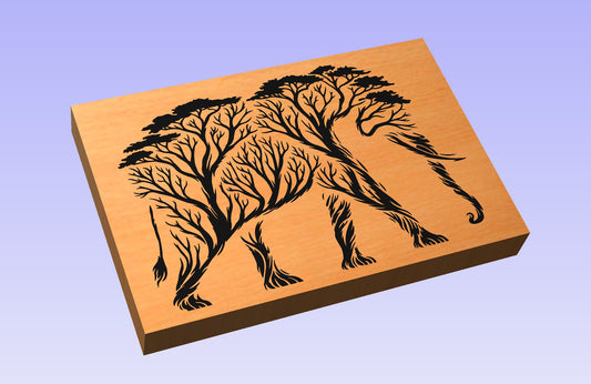 Acacia Elephant 18x12" CNC inlay plan