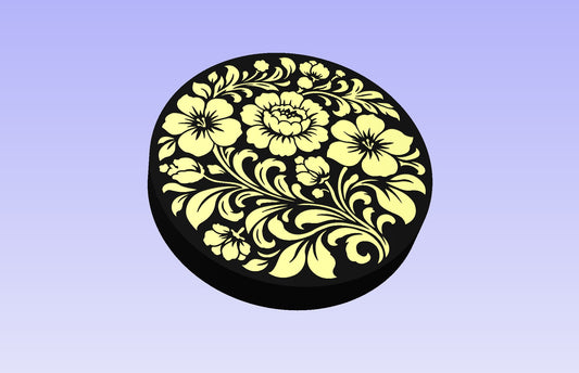 Flower Circle 12" Diameter CNC Inlay Plan