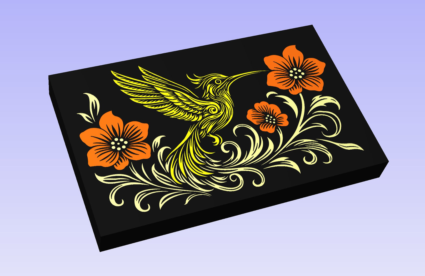 Golden Hummingbird 19x12" CNC inlay plan