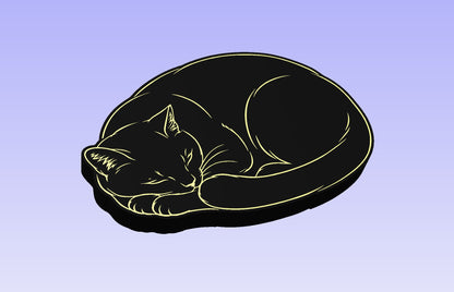 Sleeping Cat 19 x 12" CNC inlay plan