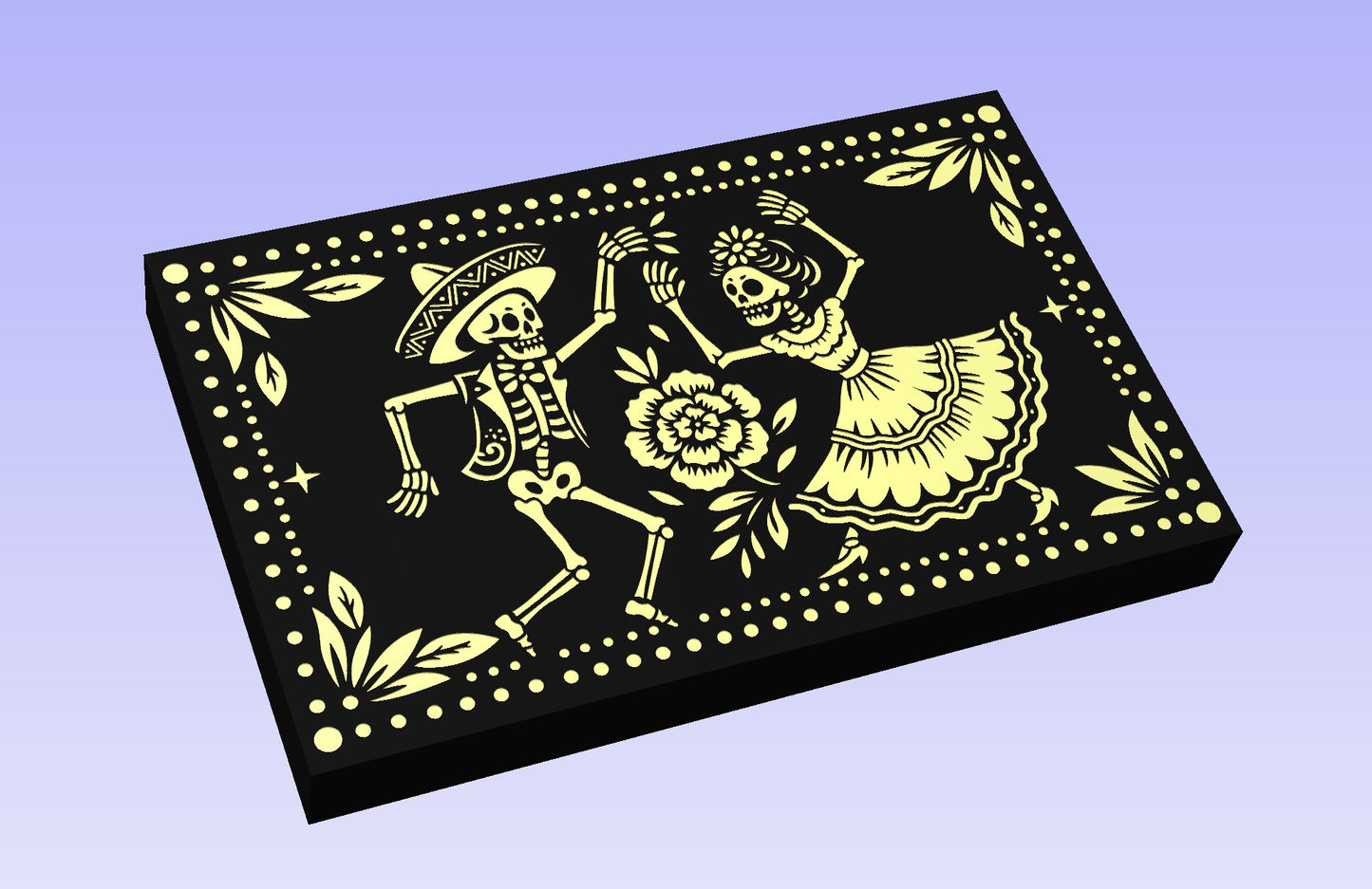 Dancing Skeletons 19x12'' CNC inlay plan