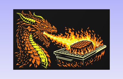 Hunger Dragon 19x12" CNC inlay plan