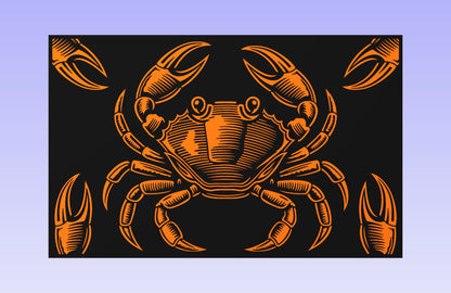 The Crab Board 19x12" CNC inlay plan