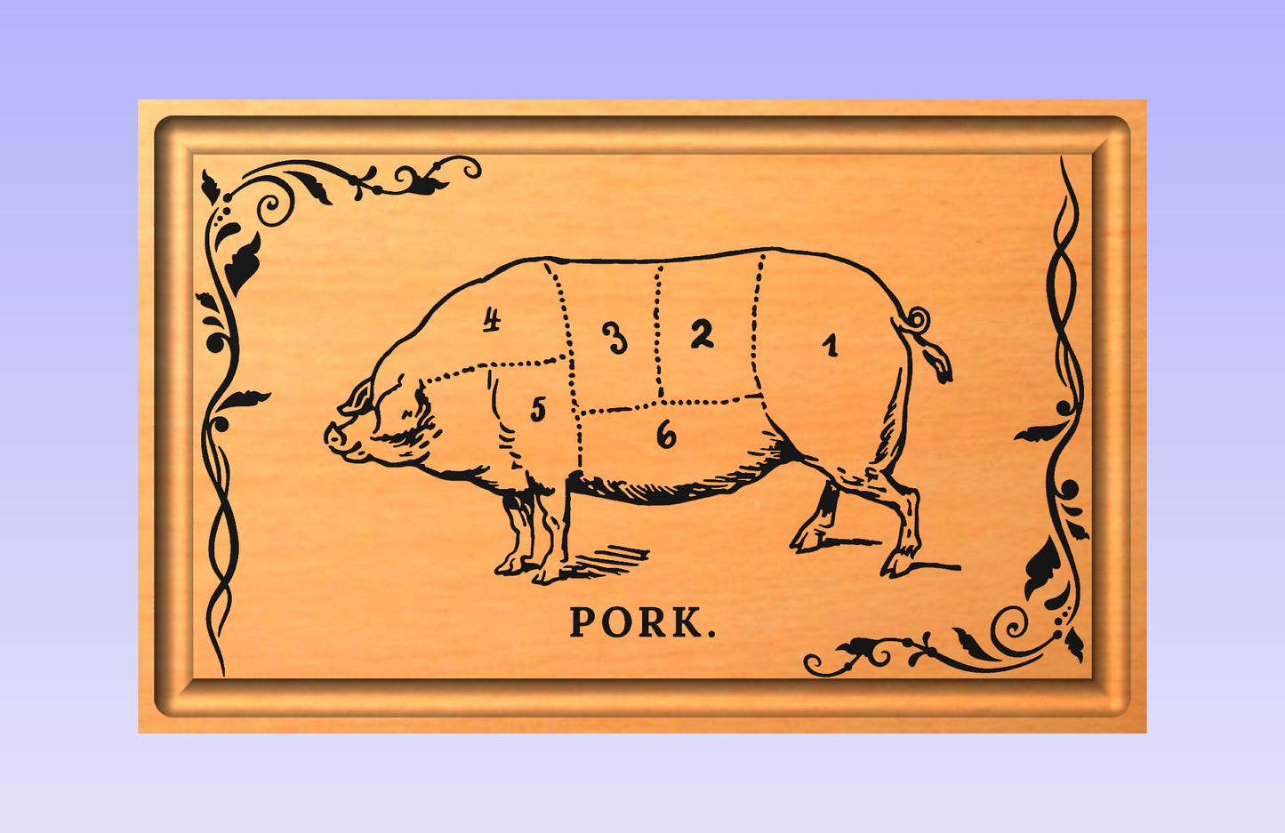 Pork Cuts 1913 19*12" CNC inlay plan