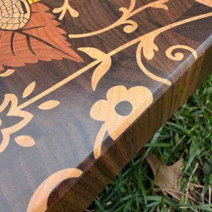 Sunflower & Dragonfly 18x12" CNC inlay plan