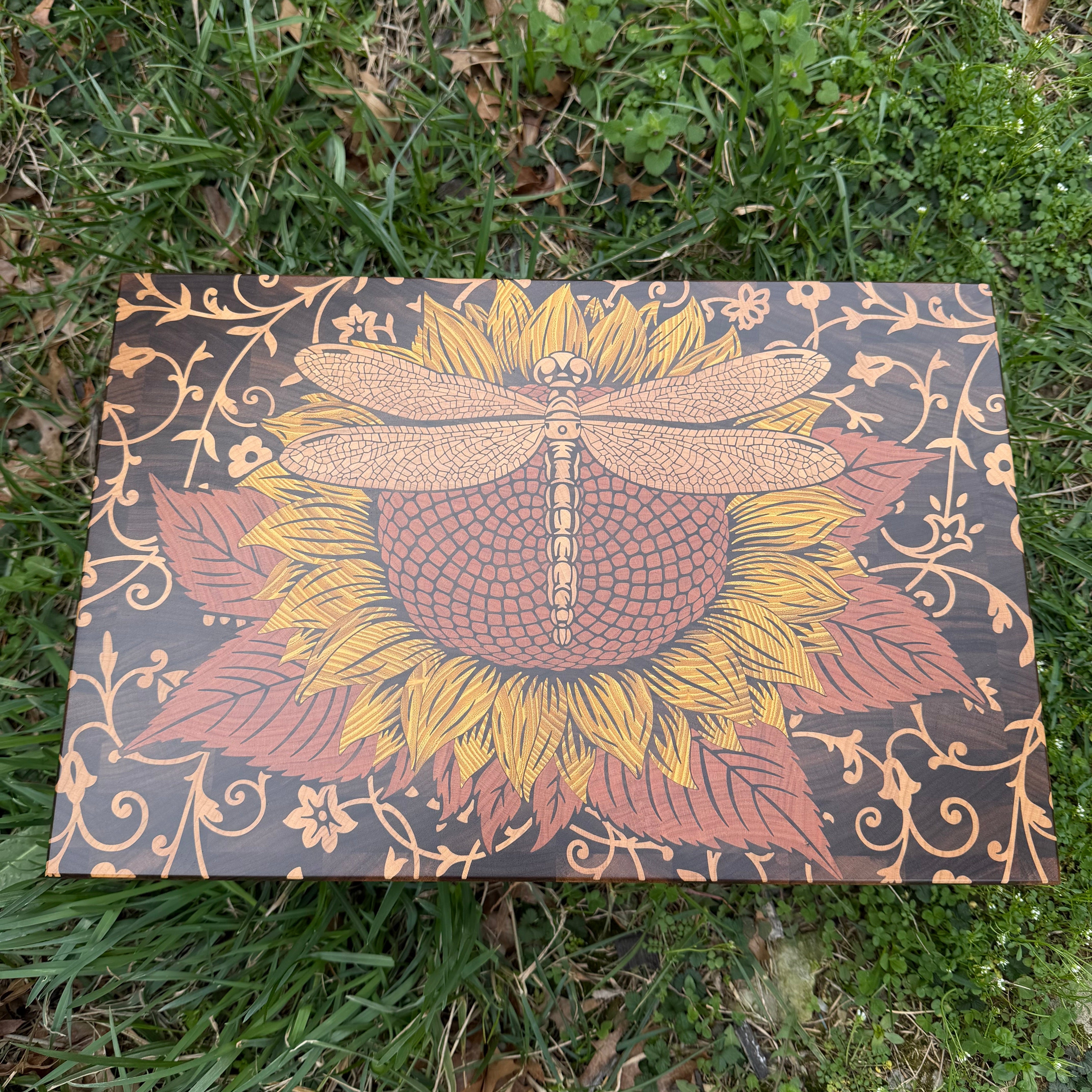 Sunflower & Dragonfly 18x12